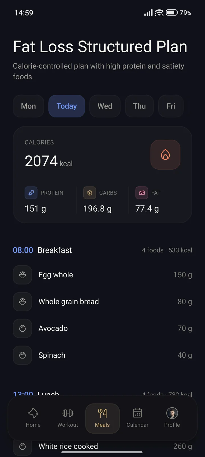Nutrition plan in Vulkio
