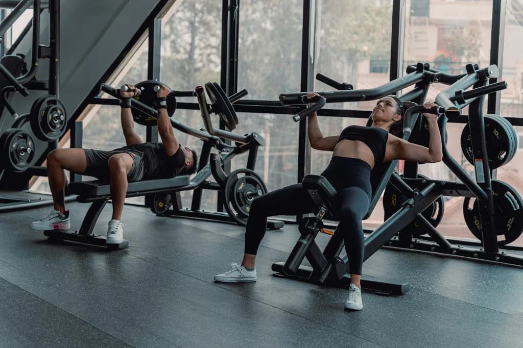 Training session in a gym
